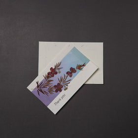 Thank You - Flower Art Handmade Paper Greeting Card 