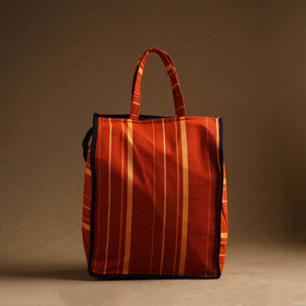 Red Handmade And Durable Cotton Shopping Hand Bag
