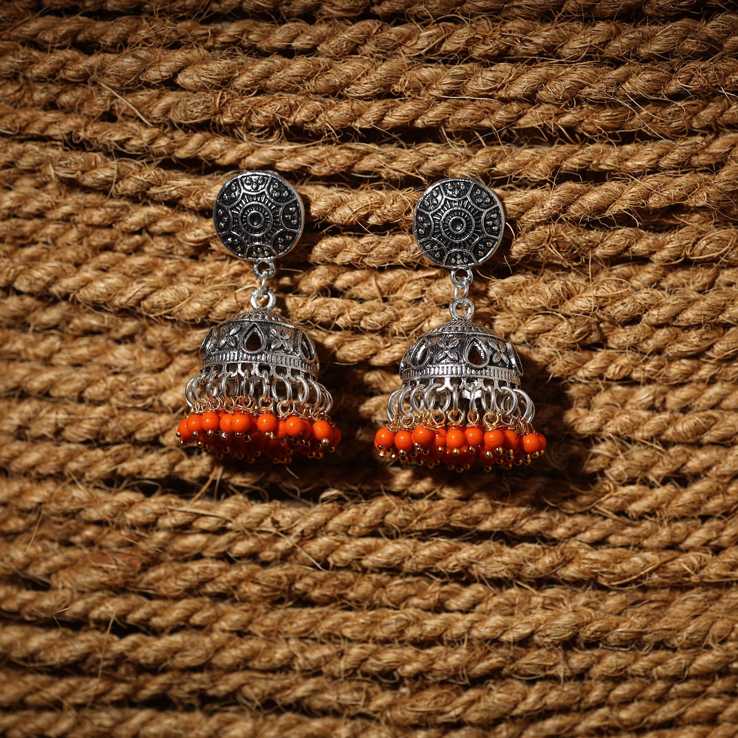 Asma Handcrafted GS Beaded Jhumki Earrings