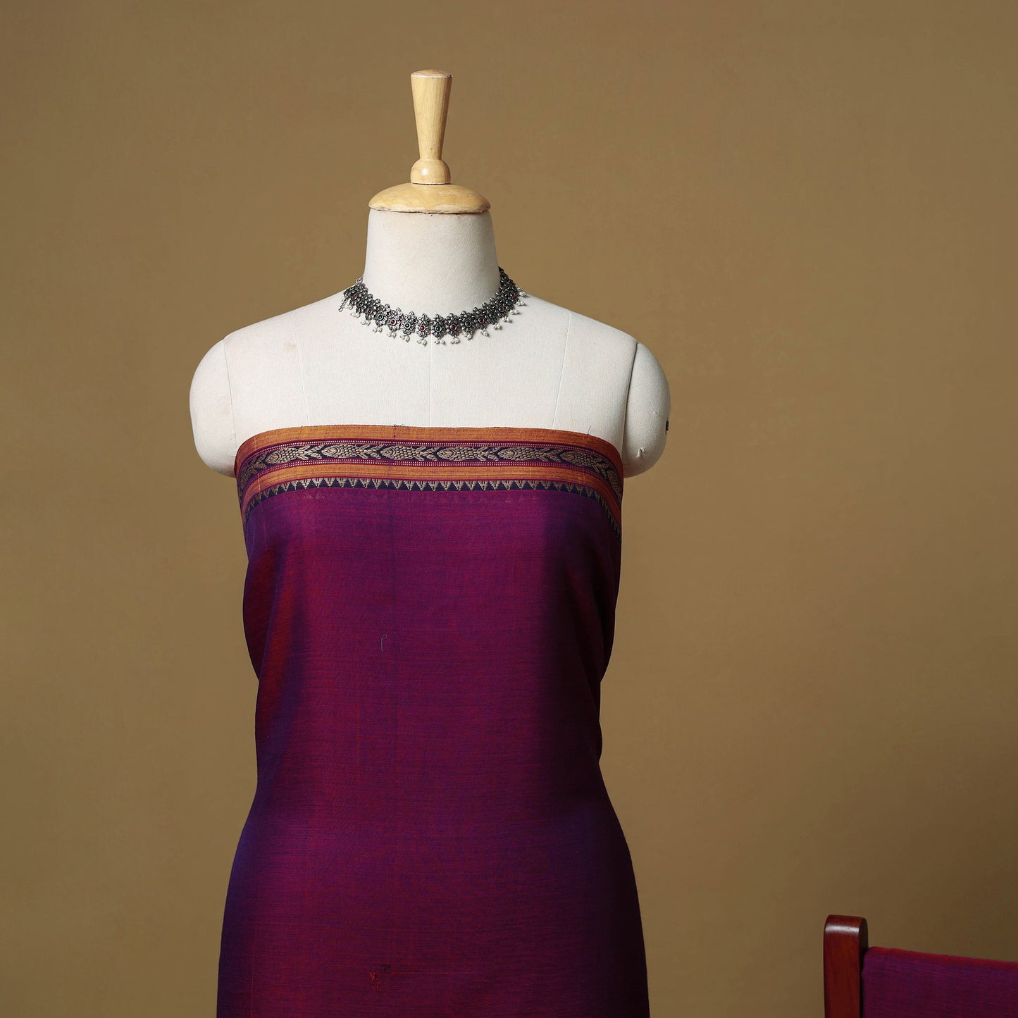 Dharwad Cotton 3pc Unstitched Dress Material with Border 46