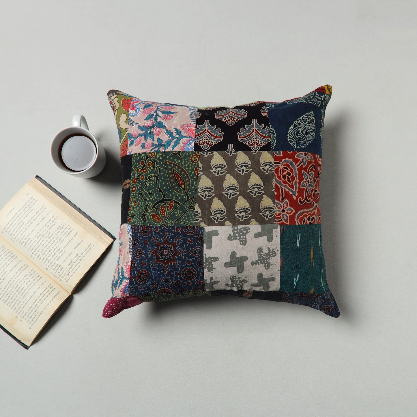 Multicolor - Handcrafted Patchwork Cushion Cover 64