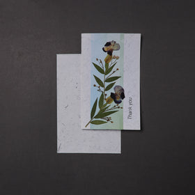 Thank You - Flower Art Handmade Paper Greeting Card 