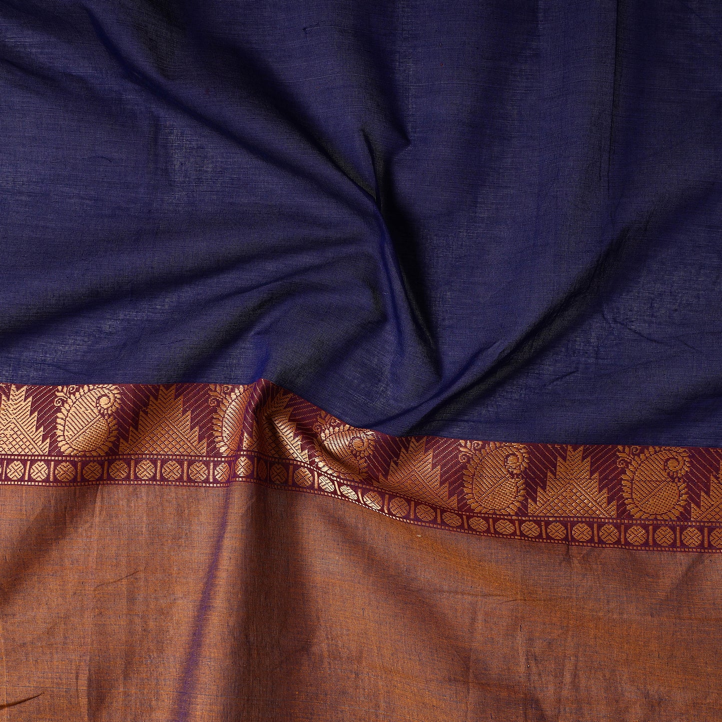 Blue - Kanchipuram Cotton Precut Fabric (1 Meter)
