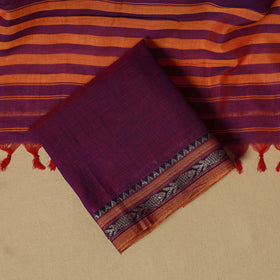 Dharwad Cotton 3pc Unstitched Dress Material with Border 46