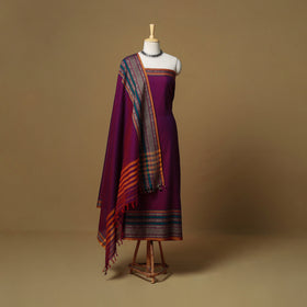 Dharwad Cotton 3pc Unstitched Dress Material with Border 46