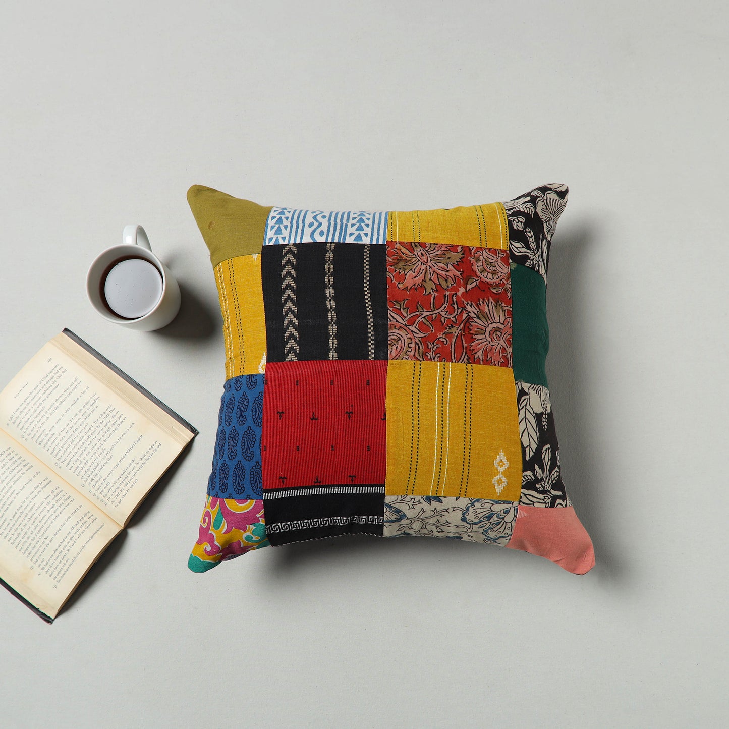 Multicolor - Handcrafted Patchwork Cushion Cover 66