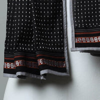 Black - Cotton Khun Weave Stole 08