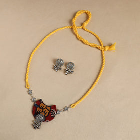 Yellow - handmade fabart gs necklace set 12 - handcrafted