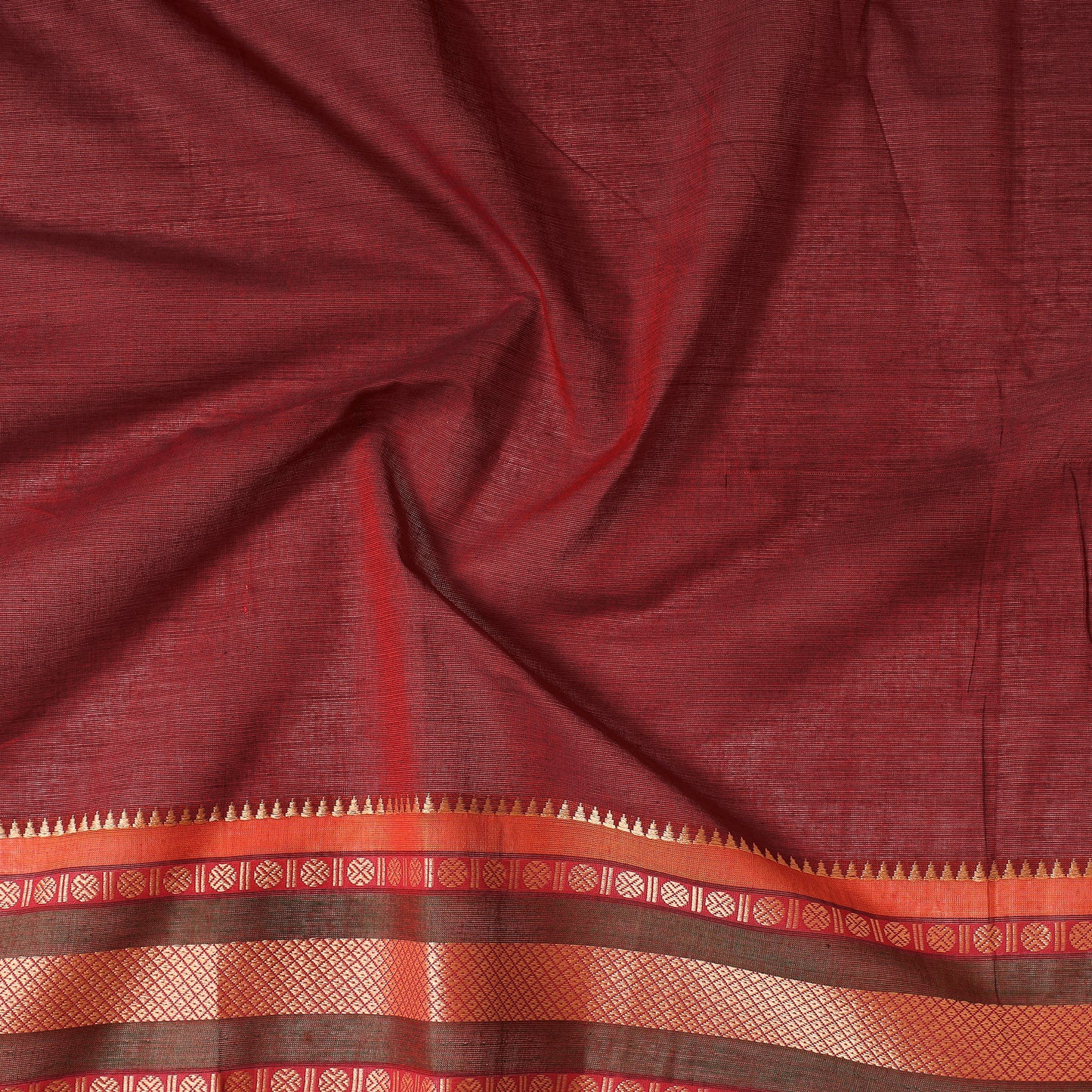 Red - Kanchipuram Cotton Precut Fabric (1.4 Meter)