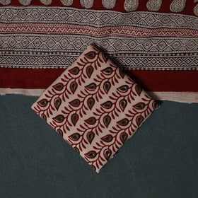 Bagh Hand Block Print Cotton 3pc Unstitched Dress Material Suit Set 38