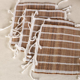  Handmade Eco-Friendly Cardamom Fiber Coasters (Set of 6) from Assam 