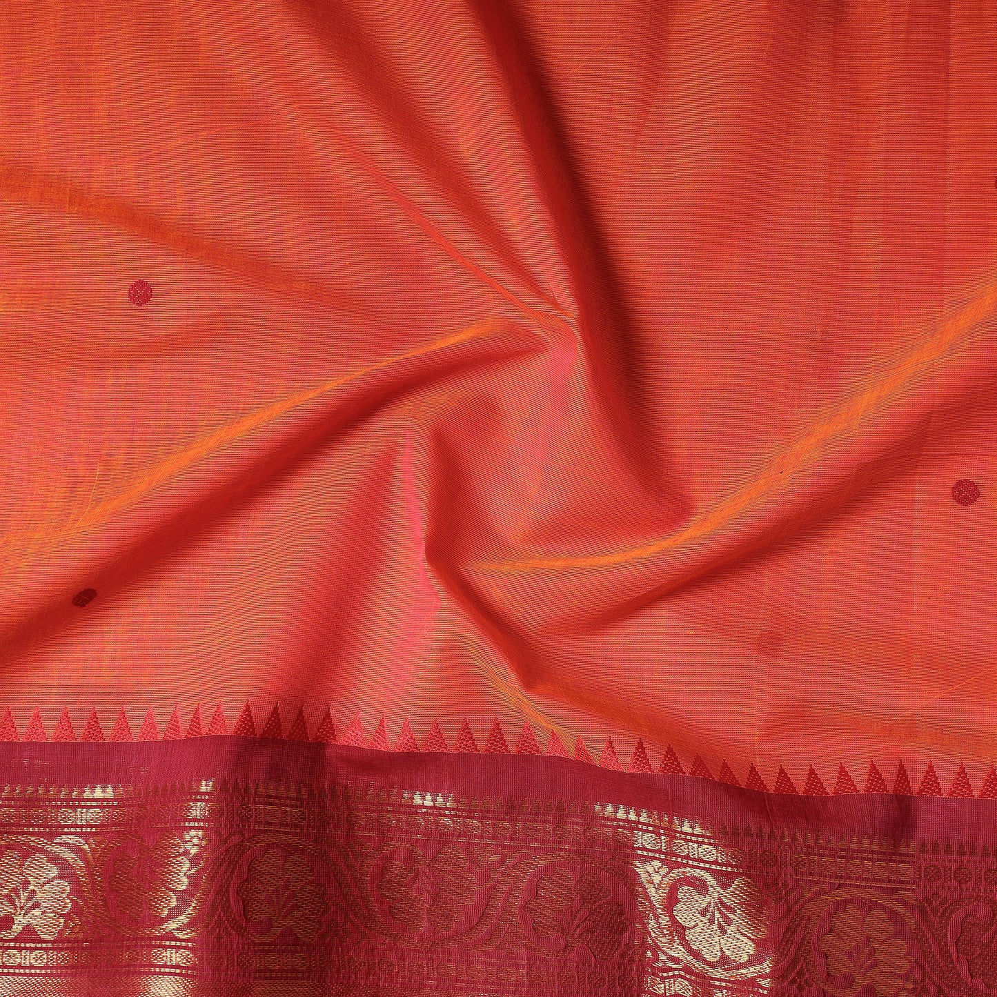 Peach -Kanchipuram Cotton Precut Fabric