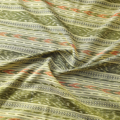 Yellow - Sambalpuri Ikat Weaving Cotton Fabric