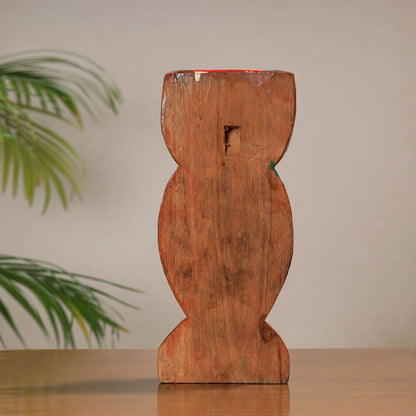 Owl - Traditional Burdwan Wood Craft Handpainted Sculpture (Medium) 02