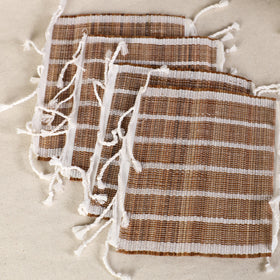  Handmade Eco-Friendly Cardamom Fiber Coasters (Set of 6) from Assam 