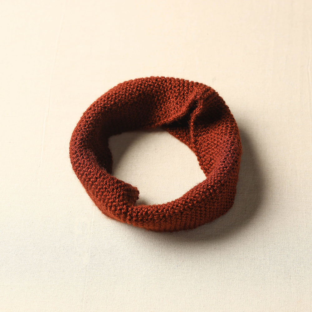 Maroon - Kumaun Hand Knitted Woolen Warm Headband 01