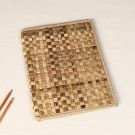 Beige Handmade Organic Water Hyacinth File Flder from Assam