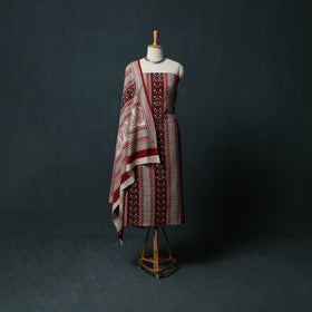 Bagh Hand Block Print Cotton 3pc Unstitched Dress Material Suit Set 40