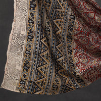 Red - 3pc Cotton Pedana Block Print Kalamkari Dress Material 08