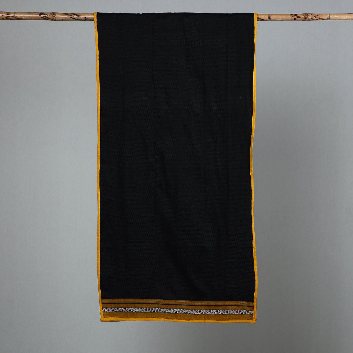 Black - Cotton Khun Weave Stole 01