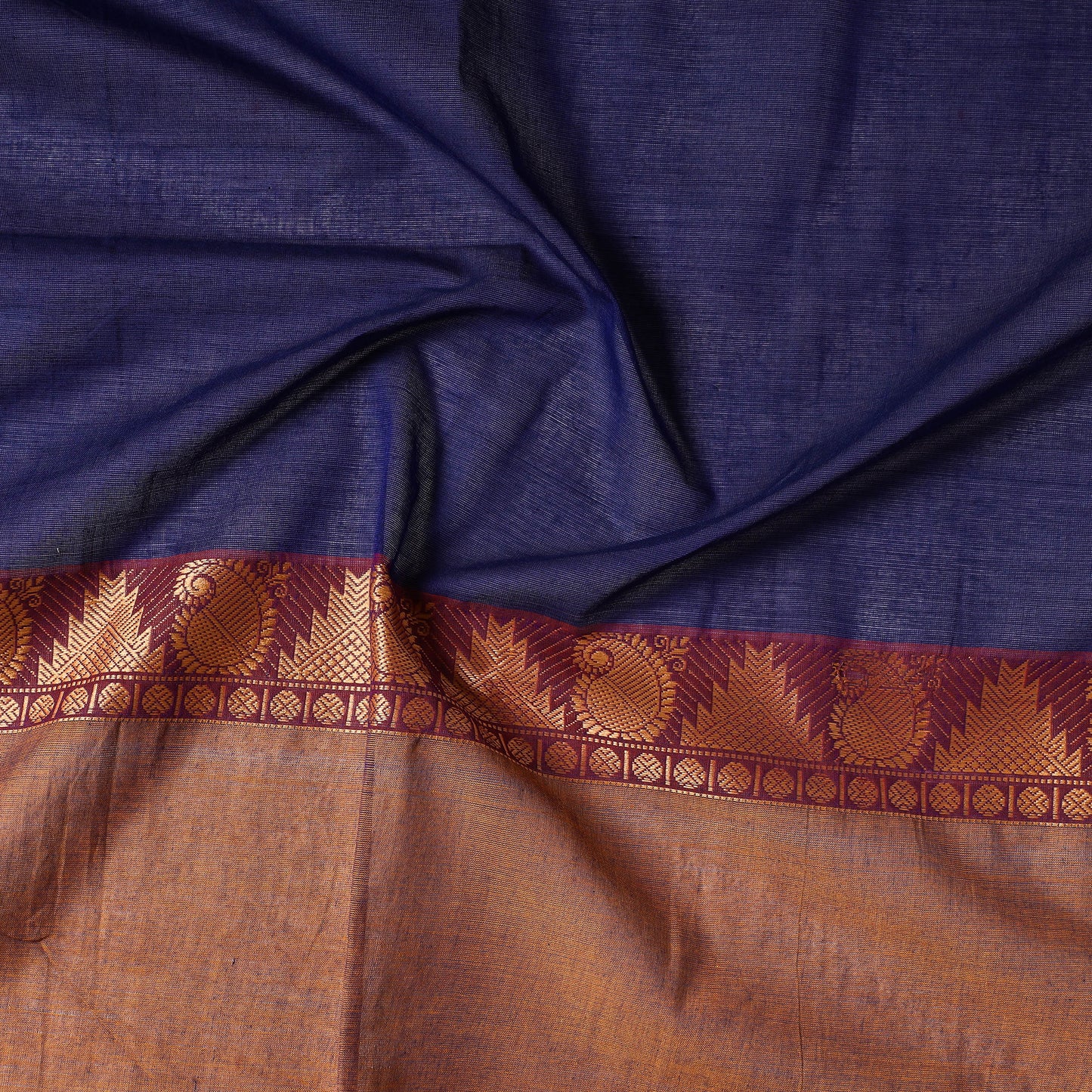 Blue - Kanchipuram Cotton Precut Fabric (1.5 Meter)