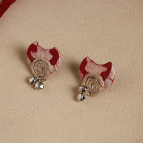 Red - handmade fabart jute necklace set 17 - handcrafted