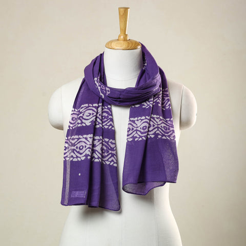 Purple - Hand Batik Printed Cotton Stole 03