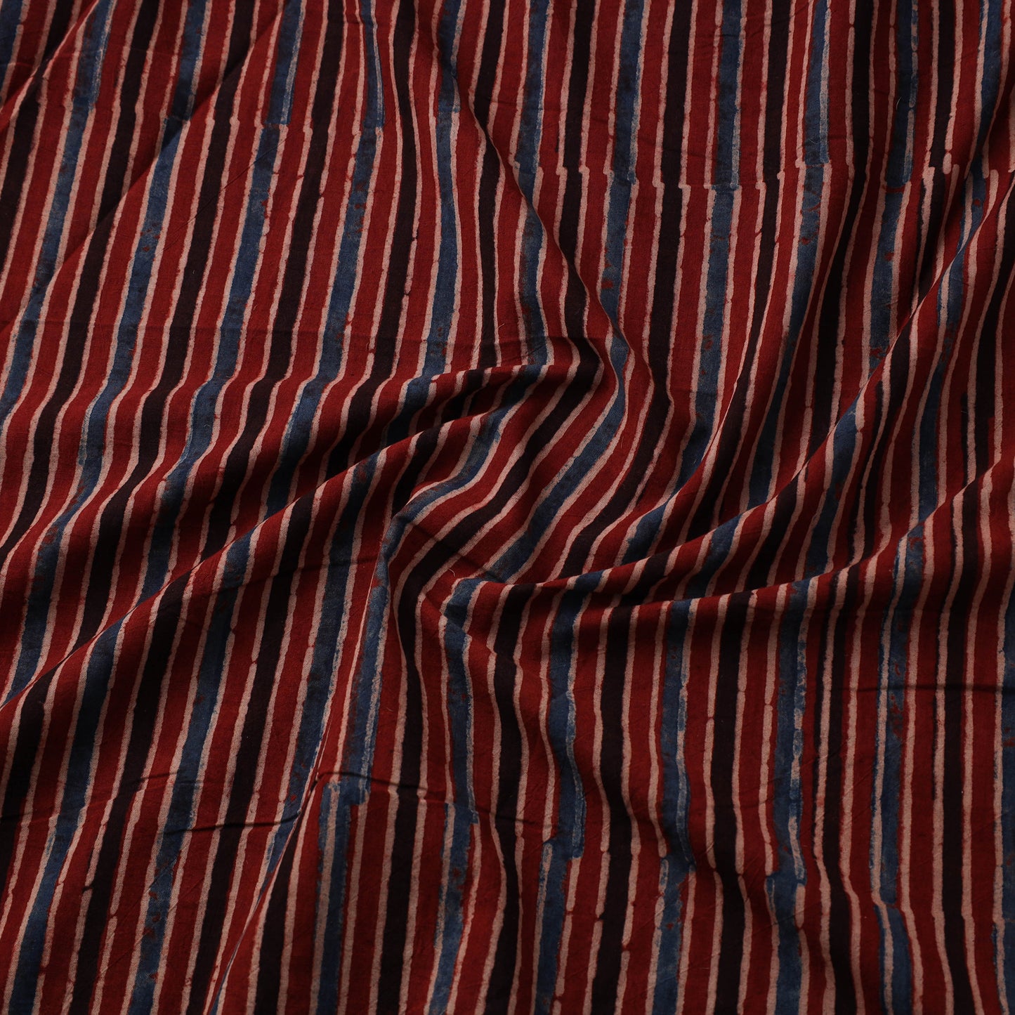 Red Natural Dyed Block Print Cotton Ajrakh Fabric