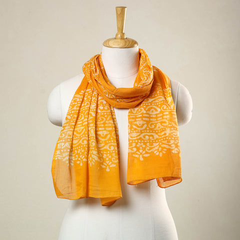 Orange - Hand Batik Printed Cotton Stole 05