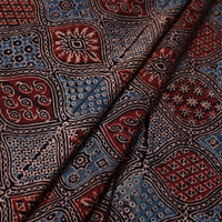 Multicolor - Ajrakh Hand Block Printed Cotton Fabric 73