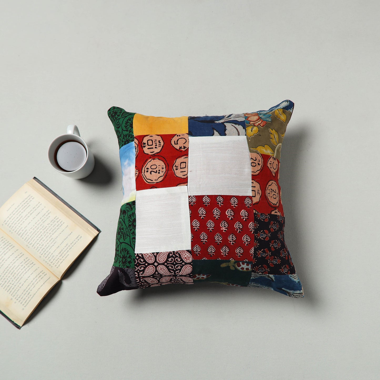 Multicolor - Handcrafted Patchwork Cushion Cover 77