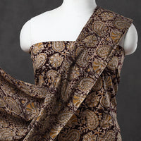 Brown - 3pc Cotton Pedana Block Print Kalamkari Dress Material 13