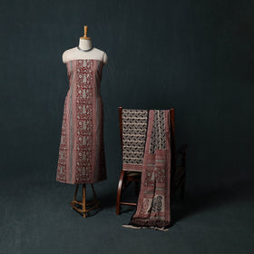 Bagh Hand Block Print Cotton 3pc Unstitched Dress Material Suit Set 42
