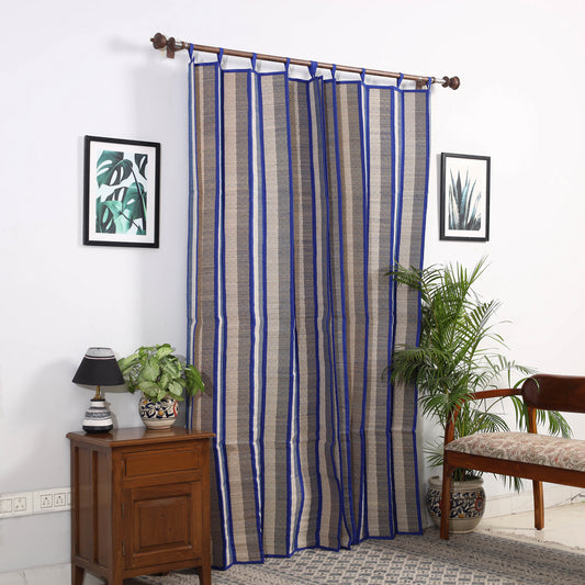 Blue - Madur Grass Handwoven Door Curtain of Midnapore (7 x 4 in)