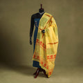 Yellow Block Print Chanderi Silk Sanganeri Floral Dupatta