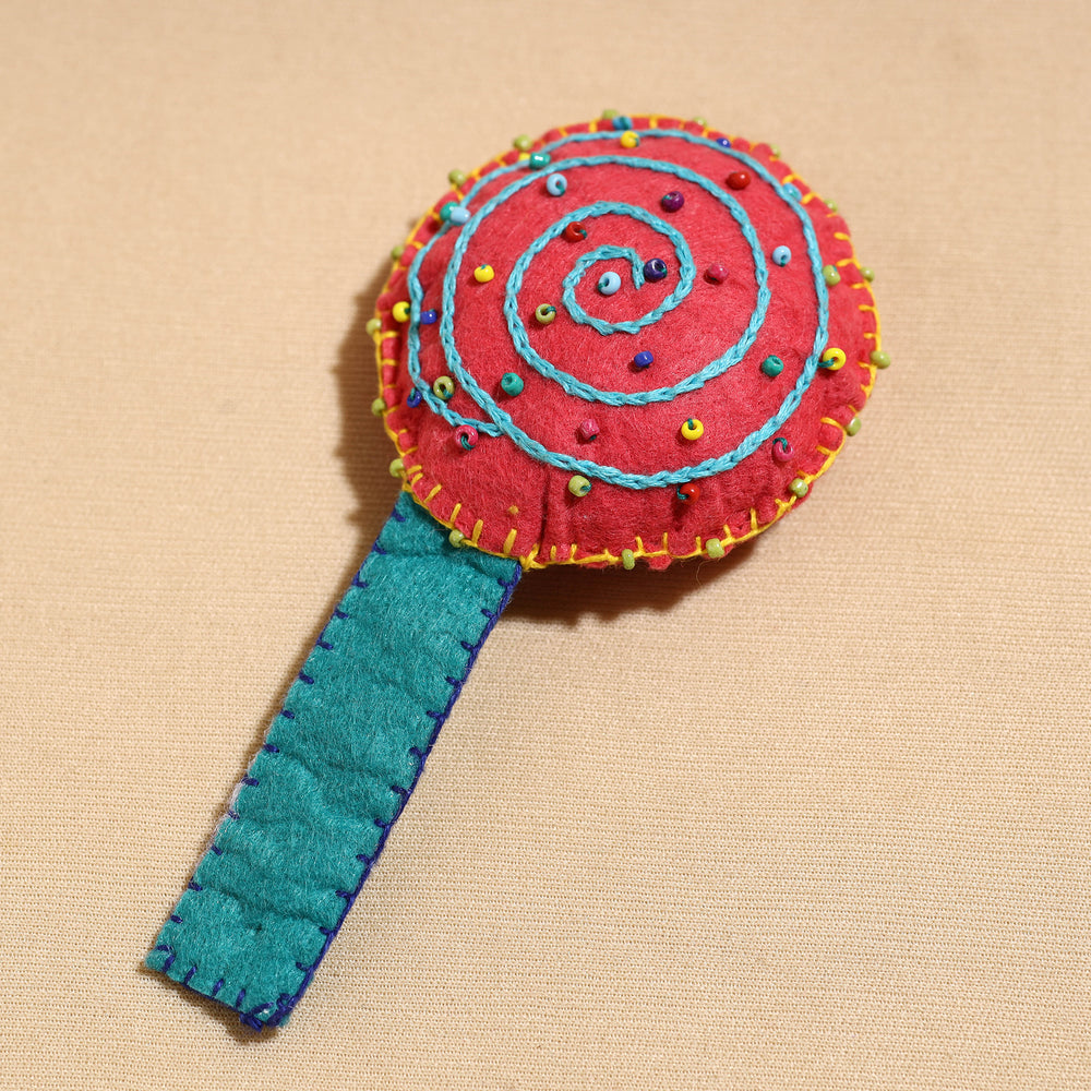 Candy - Handcrafted Embroidered Felt & Beadwork Paperweight