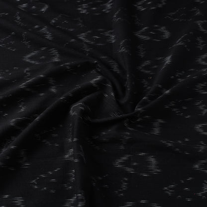 Black - Pochampally Ikat Weave Cotton Fabric