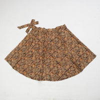 Brown - Block Printed Cotton Wrap Around Kalamkari Skirt 07