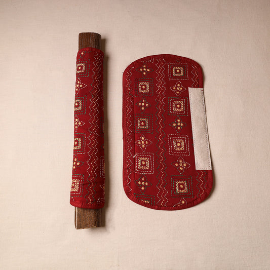 Bengal Kantha Work Handmade Fridge Handle Cover (Set of 2) 05