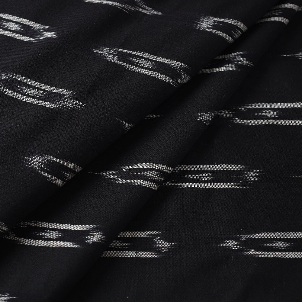 Black - Pochampally Ikat Weave Cotton Fabric 07