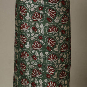 Green - 3pc chanderi silk unstitched sanganeri dress