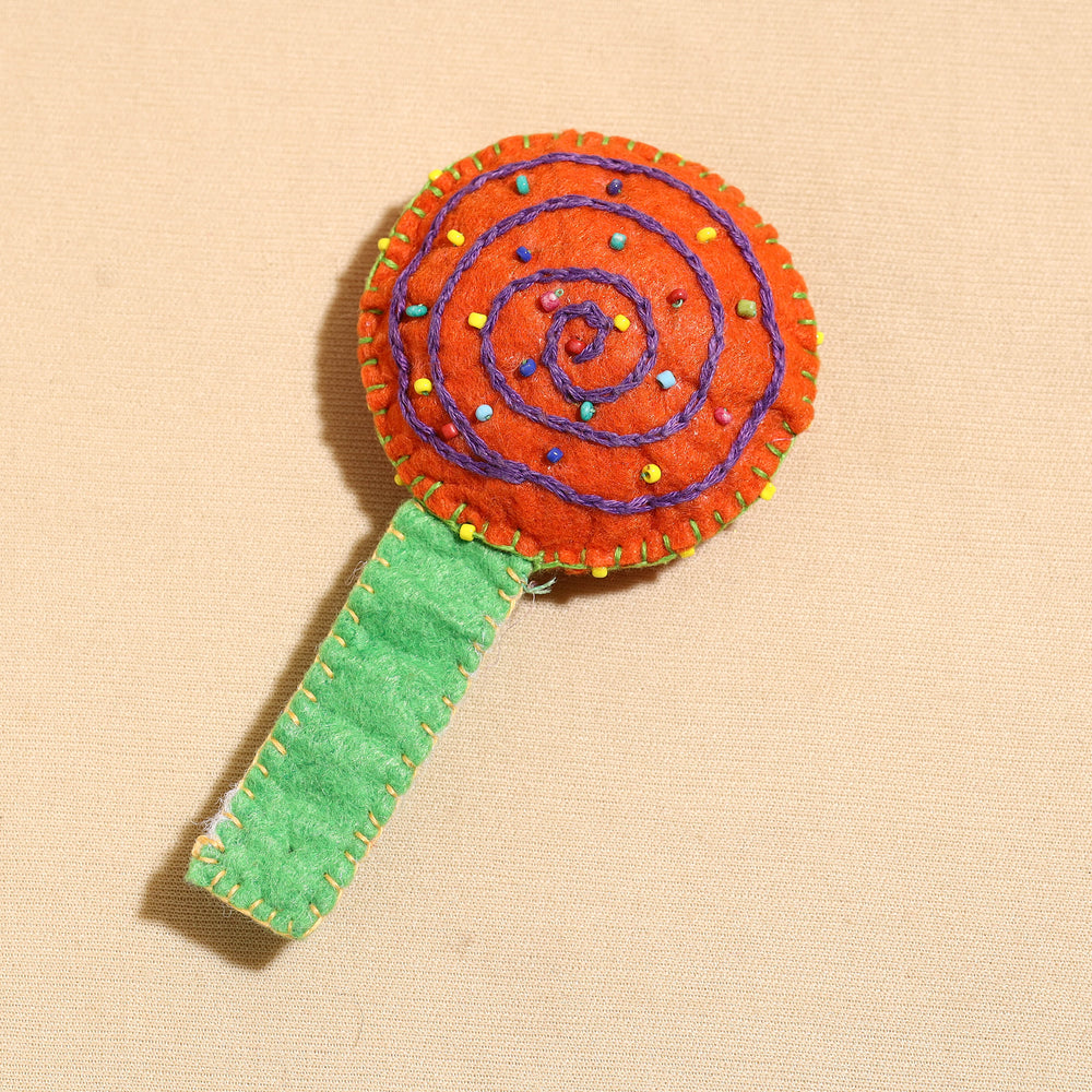 Candy - Handcrafted Embroidered Felt & Beadwork Paperweight