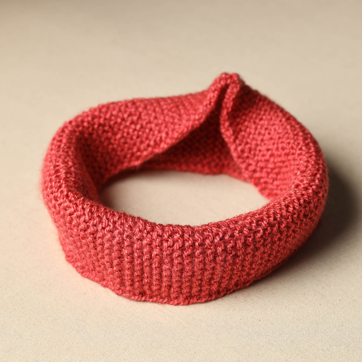 Red - Kumaun Hand Knitted Woolen Warm Headband 08