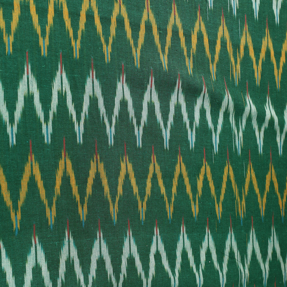 Green - Pochampally Ikat Weave Cotton Fabric 15