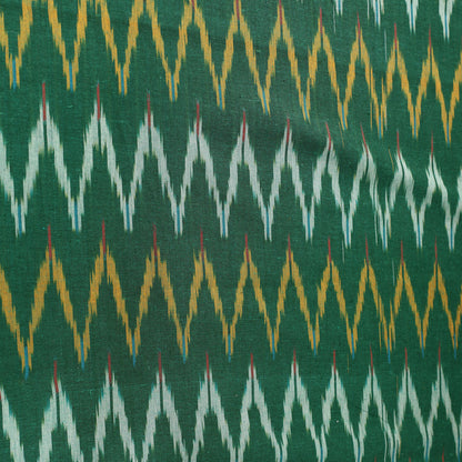 Green - Pochampally Ikat Weaving Cotton Fabric