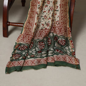 Green - 3pc chanderi silk unstitched sanganeri dress