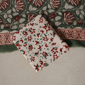 Green - 3pc chanderi silk unstitched sanganeri dress