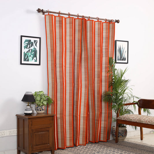 Orange - Madur Grass Handwoven Door Curtain of Midnapore (7 x 4 in)