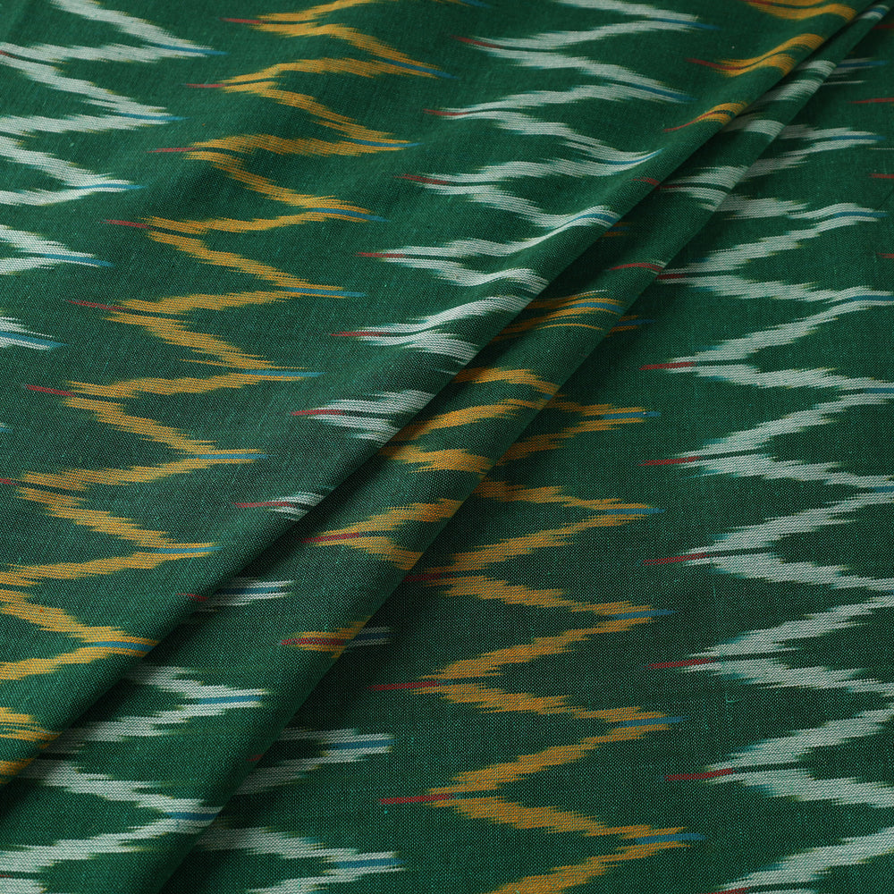 Green - Pochampally Ikat Weave Cotton Fabric 15