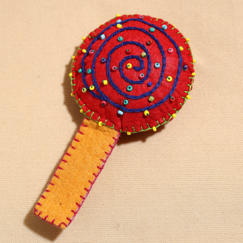 Candy - Handcrafted Embroidered Felt & Beadwork Paperweight